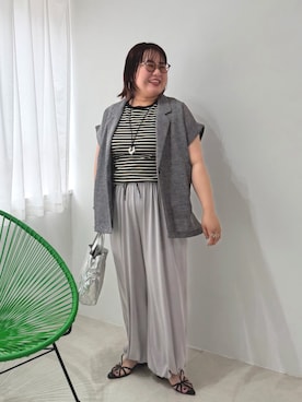 「アイテム（その他アウター）」を使った、douxarchivesさん（レディース・160cm）の夏コーディネート