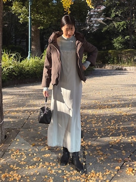「アイテム（ジャンパースカート）」を使った、douxarchivesさん（レディース・154cm）の秋コーディネート