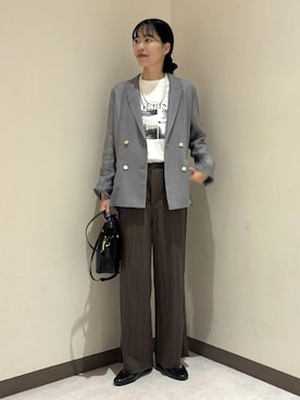 「アイテム（テーラードジャケット）」を使った、douxarchivesさん（レディース・173cm）の秋コーディネート