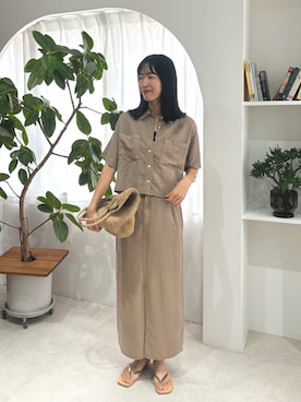 「Doux archives（ドゥアルシーヴ）のアイテム」を使った、douxarchivesさん（レディース・173cm）の夏コーディネート