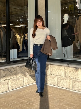 「Chez toi（シェトワ）のアイテム」を使った、momoさん（レディース・159cm）の秋コーディネート