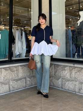 「Thevon（ゼボン）のアイテム（バッグ）」を使った、momoさん（レディース・159cm）の春コーディネート