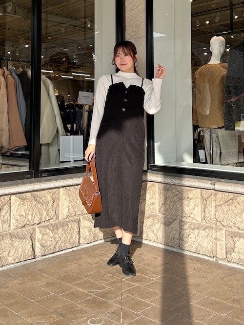 Iラインキャミワンピース×インナーニットプルオーバー