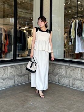 「Chez toi（シェトワ）のアイテム（ワンピース）」を使った、momoさん（レディース・159cm）の夏コーディネート