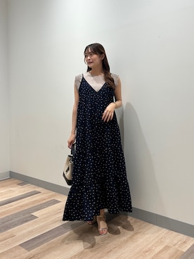 「Chez toi（シェトワ）のアイテム（ワンピース）」を使った、momoさん（レディース・159cm）の夏コーディネート
