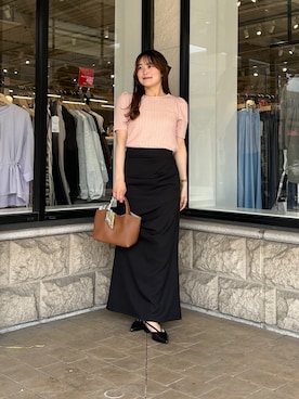 「Thevon（ゼボン）のアイテム（バッグ）」を使った、momoさん（レディース・159cm）の春コーディネート