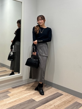 「Chez toi（シェトワ）のアイテム」を使った、momoさん（レディース・159cm）の秋コーディネート