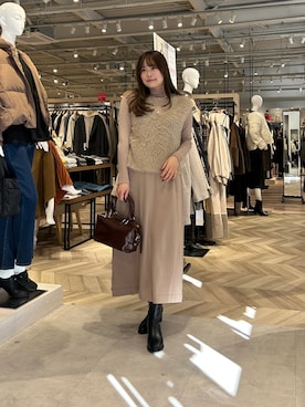 momoさん（レディース・159cm）の冬コーディネート