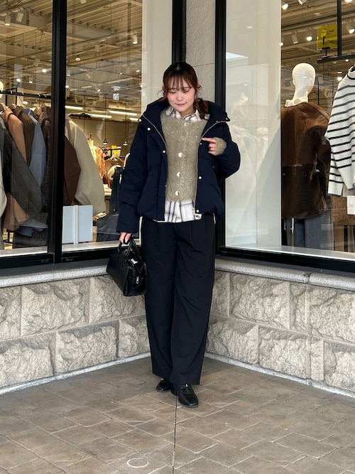 ウエスト絞りチェックシャツ