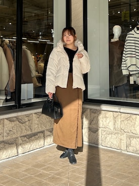 「アイテム（ダウンジャケット/コート）」を使った、momoさん（レディース・159cm）の秋コーディネート