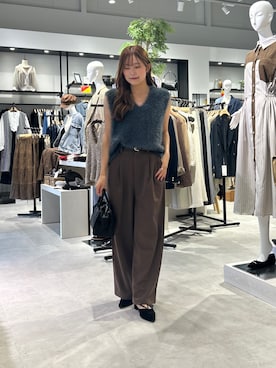 「アイテム（ボストンバッグ）」を使った、momoさん（レディース・159cm）の秋コーディネート