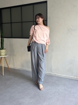 「Chez toi（シェトワ）のアイテム（パンツ）」を使った、momoさん（レディース・159cm）の夏コーディネート