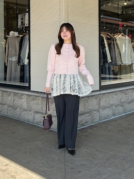 「Thevon（ゼボン）のアイテム（バッグ）」を使った、momoさん（レディース・159cm）の春コーディネート