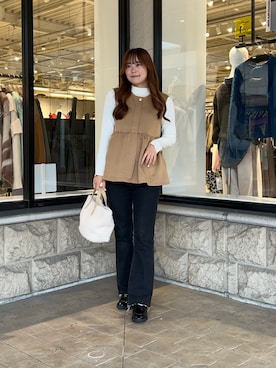 「Chez toi（シェトワ）のアイテム」を使った、momoさん（レディース・159cm）の秋コーディネート