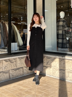 momoさん（骨格ナチュラル・レディース・159cm）の冬コーディネート