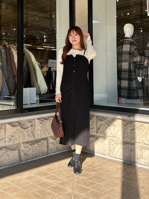 Iラインキャミワンピース×インナーニットプルオーバー