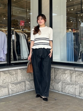 「Thevon（ゼボン）のアイテム（バッグ）」を使った、momoさん（レディース・159cm）の春コーディネート