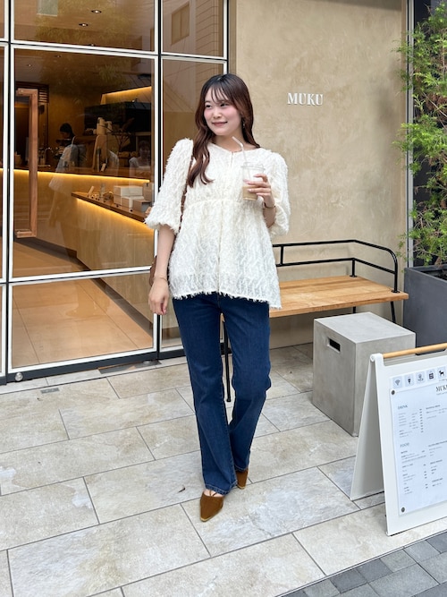 ブラウス シャツ 「首元3WAY仕様」「大人かわいい」ジャガードペプラムブラウス レディース 首元3WAY仕様】【大人かわいい】ジャガードペプラムブラウス