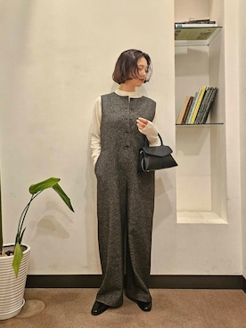 「アイテム（その他アウター、ホワイト系）」を使った、kitagawaさん（レディース・162cm）の秋コーディネート