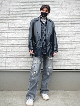 「DAIRIKU（ダイリク）のアイテム（パンツ）」を使った、manju238さん（メンズ・172cm）の冬コーディネート