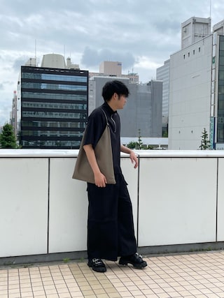 【Lui’s】furoshiki bag(トートバッグ) 牛革 ブラック Lui's（ルイス）の「furoshiki bag(トートバッグ)（トートバッグ