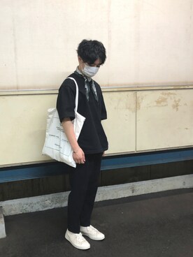 「チャックテイラー」｜「アイテム（スラックス）」を使った、RamenKingさん（メンズ・174cm）の夏コーディネート