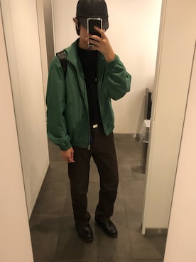 「AURALEE」｜「アイテム（ブルゾン）」を使った、RamenKingさん（メンズ・175cm）の冬コーディネート