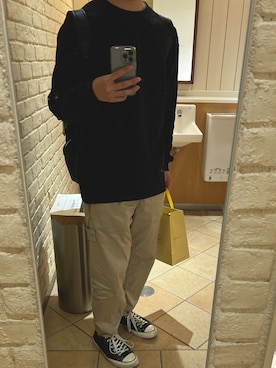 「STONE ISLAND（ストーンアイランド）のアイテム（カーゴパンツ、ベージュ系）」を使った、RamenKingさん（メンズ・175cm）の春コーディネート