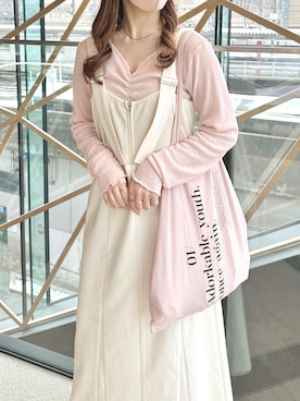 「Kastane」｜「アイテム（ジャンパースカート）」を使った、minamiさん（レディース・158cm）の冬コーディネート