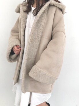 「Kastane（カスタネ）のアイテム（ムートンコート）」を使った、minamiさん（レディース・158cm）の秋コーディネート