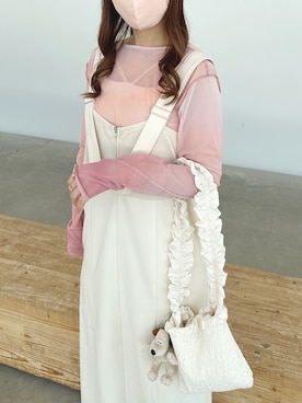 「Kastane」｜「アイテム（ジャンパースカート）」を使った、minamiさん（レディース・158cm）の冬コーディネート