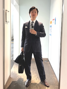 「アイテム（スーツセット）」を使った、kulabass1989さん（メンズ・173cm）の秋コーディネート