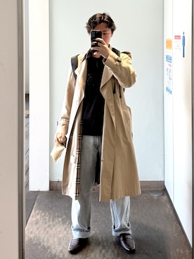 「アイテム（トレンチコート）」を使った、kulabass1989さん（メンズ・175cm）の秋コーディネート