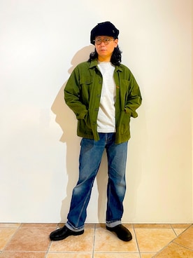 「アイテム（キャスケット）」を使った、清野さん（メンズ・175cm）の秋コーディネート