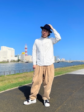 「Johnbull Private labo（ジョンブルプライベートラボ）のアイテム」を使った、清野さん（メンズ・175cm）の秋コーディネート