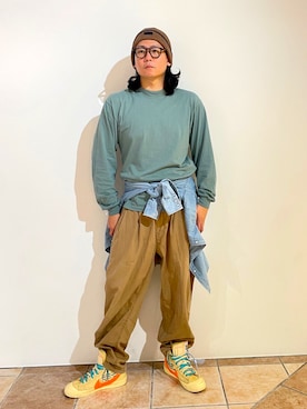 「アイテム（ニットキャップ/ビーニー）」を使った、清野さん（メンズ・175cm）の秋コーディネート