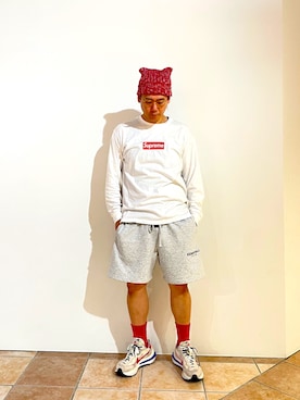 「アイテム（ニットキャップ/ビーニー）」を使った、清野さん（メンズ・175cm）の夏コーディネート