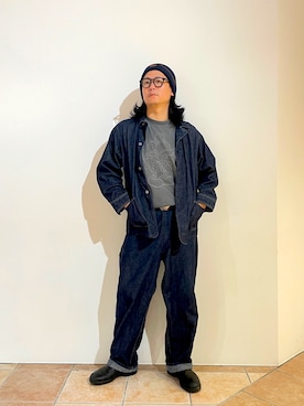 「アイテム（カバーオール）」を使った、清野さん（メンズ・175cm）の夏コーディネート