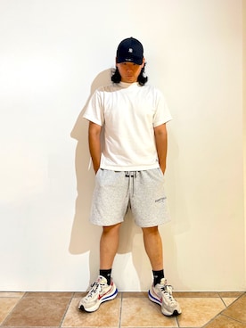 「NEW ERA（ニューエラ）のNEW ERA  920 MINI NYY　CLEANSE（キャップ）」を使った、清野さん（メンズ・175cm）の夏コーディネート