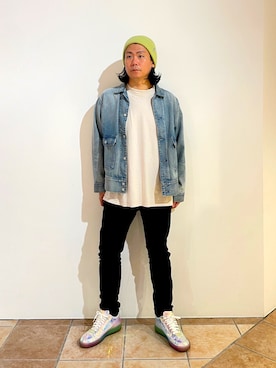 「アイテム（ニットキャップ/ビーニー）」を使った、清野さん（メンズ・174cm）の秋コーディネート