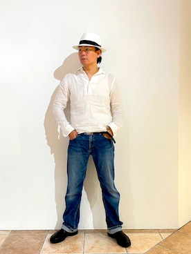 「ハットコーデ」｜清野さん（メンズ・175cm）の夏コーディネート