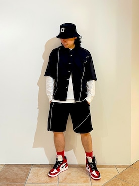 「NIKE（ナイキ）のアイテム」を使った、清野さん（メンズ・175cm）の夏コーディネート