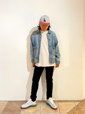 「アイテム（チノパンツ）」を使った、清野さん（メンズ・174cm）の秋コーディネート