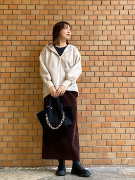 「KATHARINE ROSS（キャサリンロス）のアイテム（ブルゾン）」を使った、sh723さん（レディース・165cm）の冬コーディネート