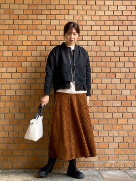 「KATHARINE ROSS（キャサリンロス）のアイテム（ブルゾン）」を使った、sh723さん（レディース・165cm）の秋コーディネート
