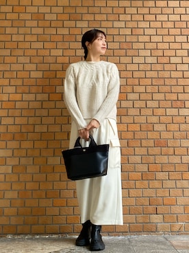 「KATHARINE ROSS（キャサリンロス）のアイテム（ニット/セーター）」を使った、sh723さん（レディース・165cm）の冬コーディネート