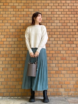 「KATHARINE ROSS（キャサリンロス）のアイテム（ニット/セーター）」を使った、sh723さん（レディース・165cm）の冬コーディネート
