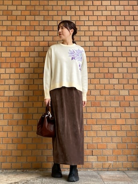 「KATHARINE ROSS（キャサリンロス）のアイテム（ニット/セーター）」を使った、sh723さん（レディース・165cm）の秋コーディネート