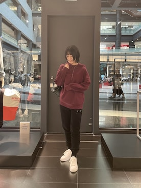 「アイテム（スウェット）」を使った、むぎちゃさん（レディース・163cm）の夏コーディネート
