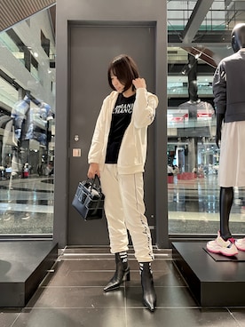 「秋先取りコーデ」｜「アイテム（スウェットパンツ）」を使った、むぎちゃさん（レディース・163cm）の夏コーディネート